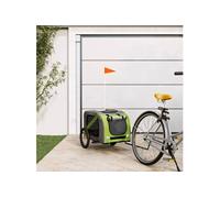 Remorque de vélo pour animaux de compagnie vert et gris