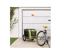 Remorque de vélo pour animaux de compagnie vert et gris