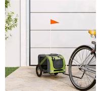 vidaXL Remorque de vélo pour chien 93871 – tissu Oxford et fer, vert et gris