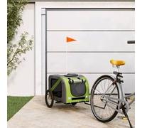 Remorque de vélo pour animaux de compagnie vert et gris