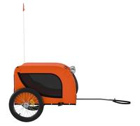Remorque de vélo pour chien FYDUN orange et noir en tissu Oxford et fer - Capacité de charge maximale 45 kg
