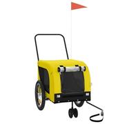 Remorque de vélo pour chien - Jaune et noir en tissu Oxford et fer - Léger et robuste pour les aventures en plein air - Idéal pour les randonnées à vélo et les promenades