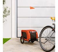 Remorque de vélo pour chien orange et noir avec tissu Oxford et cadre en fer robuste, pliable avec fenêtre en filet, protection contre la pluie et réflecteurs pour un transport sûr des animaux de