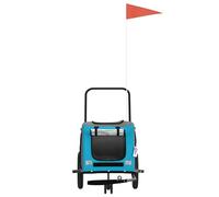 Remorque de vélo pour chien tissu oxford et fer vidaXL Bleu TU