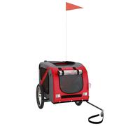 Remorque de vélo pour chien tissu oxford et fer vidaXL Rouge TU