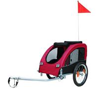 Remorque de vélo pour chien TRIXIE - Noir/Rouge - 46x50x74 cm - Cadre métal solide et facile d'entretien