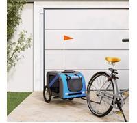 vidaXL Remorque de vélo pour chien – Tissu Oxford – Jusqu'à 45 kg – Bleu et gris