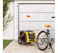 Remorque de vélo pour chien - VIDAXL - Jaune et gris - Tissu Oxford et fer