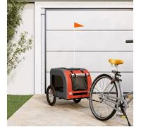 Remorque de vélo pour chien - VIDAXL - Orange et gris - Poids jusqu'à 45 kg - Vélo loisir - Adulte