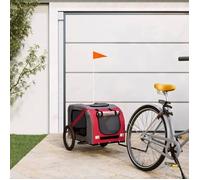 Remorque de vélo pour chien - VIDAXL - Rouge et gris - Jusqu'à 45 kg