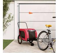 vidaXL Remorque de vélo pour chien – Chariot/poussette, roues, tissu Oxford orange et noir, fer
