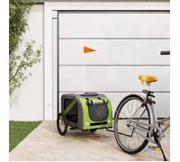 Remorque de vélo pour chien - VIDAXL - Vert et gris - Tissu Oxford et fer