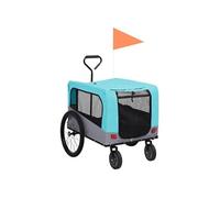 vidaXL Remorque de vélo/poussette 2 en 1 pour chien Bleu et gris 92441