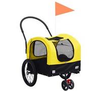 Remorque de vélo pour chiens et poussette 2 en 1 jaune et noir jaune et noir G
