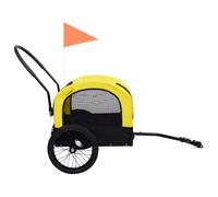 Remorque de vélo pour chiens et poussette 2-en-1 Jaune et noir ZERODIS