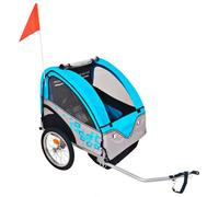 Remorque De Vélo Pour Enfants Gris Et Bleu 30 Kg Bleu