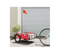 Remorque de vélo rouge tissu oxford et fer Rouge G