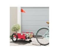 Remorque de vélo rouge tissu oxford et fer