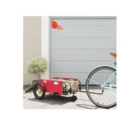 Remorque de vélo rouge tissu oxford et fer Rouge G