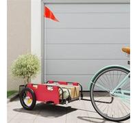 Remorque de vélo rouge tissu oxford et fer Rouge G