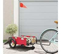 Remorque de vélo rouge tissu oxford et fer Rouge G