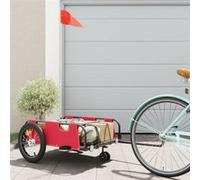 Remorque de vélo rouge tissu oxford et fer Rouge G