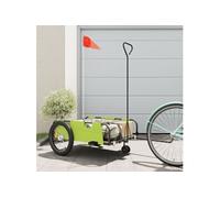 Remorque de vélo vert et noir tissu oxford et fer