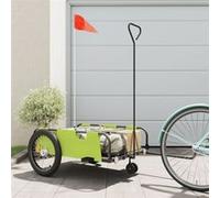 Remorque de vélo vert et noir tissu oxford et fer vidaXL