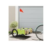 vidaXL Remorque de vélo vert tissu oxford et fer, chariot de vélo, chariot de vélo, remorque de vélo pour enfants, poussette 94179