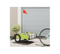 Remorque de vélo vert tissu oxford et fer