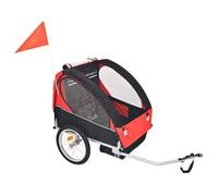 vidaXL Remorque de vélo pour enfants rouge et noire 30 kg 91371