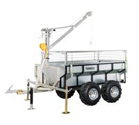 Remorque double essieu 4 roues 1400kg benne galvanisée basculante + grue 2000x1070x580 mm Torros AHR1400GK
