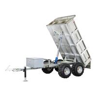 Remorque double essieu 4 roues 1400kg benne galvanisée basculante hydraulique 2000x1170x400mm Torros AHR1400H