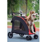 Remorque et poussette de vélo 2 en 1 pour chien - Chariot pliable sur roues pour chiens de taille moyenne - Rangement pratique, facile à nettoyer, léger et parfait pour les aventures en plein air
