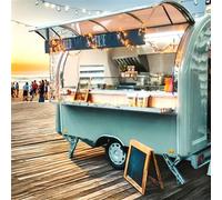 Remorque mobile commerciale pour camion de nourriture - Cuisine entièrement équipée Hot dogs, hamburgers et crème glacée avec design haute visibilité - Parfait pour les ventes de rue, les festivals et