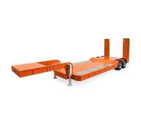 Remorque plate en acier inoxydable - 2 axes - Panneau antidérapant pour 1/14 - Pour télécommande Tamiya - Tracteur - Camion