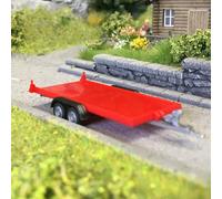 Remorque porte-voitures, 2 essieux, rouge - HERPA 052450-004 - HO 1/87