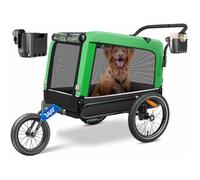 Remorque pour chien 3-en-1 verte - KESSER - Buggy et poussette - Remorque pour vélo - Volume env. 240 litres
