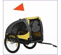 Remorque pour chien de vélo - PawHut - 20kg de charge, chiens moyens - Jaune