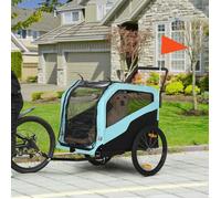 Remorque pour chien Pawhut 2 en 1, remorque vélo pour chien avec réflecteur, chariot pour chien.