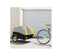 vidaXL Remorque pour vélo 94134 – Noir et jaune, 45 kg, fer