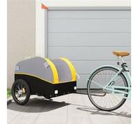 vidaXL Remorque pour vélo 94134 – Noir et jaune, 45 kg, fer