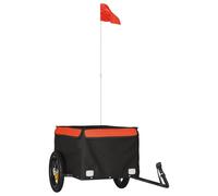 Remorque Pour Vélo Noir Et Orange 30 Kg Fer