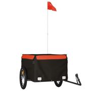 Remorque Pour Vélo Noir Et Orange 45 Kg Fer