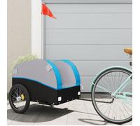 vidaXL Remorque pour vélo – Noir et bleu – Capacité de charge 45 kg