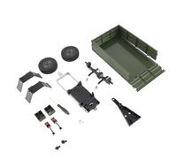 Remorque pour voiture télécommandée P06 Unimog, porte-charge télécommandé compatible avec le modèle P06 Unimog, kit de remorque RC à pneus métalliques avec protections contre la (Verte)