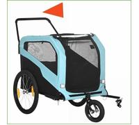 Remorque/Poussette pour chien 2 en 1 - PawHut - Remorque Vélo Poussette 30 kg Tissu Oxford Bleu
