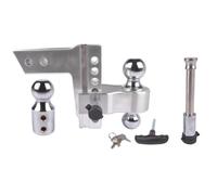 Remorque réglable Hitch AP03 Silver Tri Balls Remplacement Compatible avec 2. Récepteur de 5 Pouces 6 Pouces Drop 18500 lbs