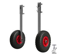 SUPROD Roues de Mise à l'eau pour annexes Roues de halage pour pneumatiques Tableau arrière Pliable Acier Inoxydable ET260-LU, Noir/Rouge