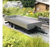 Remorque tandem surbaissée, 2 essieux, argent - HERPA 076920-002 - HO 1/87